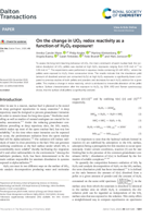 On the change in UO2 redox reactivity as a function of H2O2 exposure