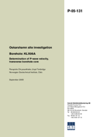 Borehole: KLX06A. Determination of P-wave velocity, transverse borehole core. Oskarshamn site investigation