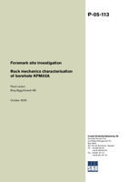 Rock mechanics characterisation of borehole KFM02A. Forsmark site investigation