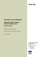 Hydraulic injection tests in borehole KLX03, 2005. Subarea Laxemar. Oskarshamn site investigation