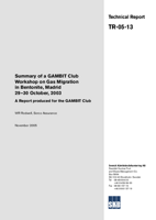 Summary of a GAMBIT club workshop on gas migration in bentonite, Madrid 29-30 October, 2003. A report produced for the GAMBIT club