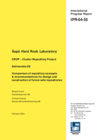 CROP - Cluster Repository Project. Deliverable D6. Comparison of repository concepts & recommendations for design and construction of future safe repositories