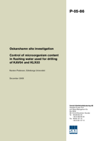 Control of microorganism content in flushing water used for drilling of KAV04 and KLX03. Oskarshamn site investigation