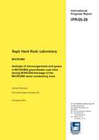 MICROBE. Analysis of microorganisms and gases in MICROBE groundwater over time during MINICAN drainage of the MICROBE water conducting zone