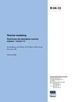 Thermal modelling. Preliminary site description Laxemar subarea - version 1.2