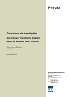 Groundwater monitoring program. Report for November 2004 - June 2005. Oskarshamn site investigation