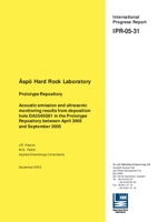 Äspö Hard Rock Laboratory. Prototype repository. Acoustic emission and ultrasonic monitoring results from deposition hole DA3545G01 in the Prototype Repository between April 2005 and September 2005