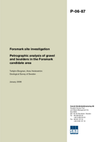 Petrographic analysis of gravel and boulders in the Forsmark candidate area. Forsmark site investigation