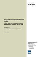 Swedish National Seismic Network (SNSN) A short report on recorded earthquakes during the third quarter of the year 2006