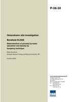 Borehole KLX08 Determination of porosity by water saturation and density by buoyancy technique. Oskarshamn site investigation