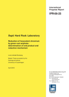 Äspö Hard Rock Laboratory. Reduction of hexavalent chromium by green rust sulphate: determination of end product and reduction mechanism