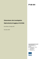 Hydrochemical logging in KLX20A. Oskarshamn site investigation