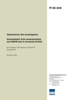 Groundwater flow measurements and SWIW test in borehole KLX03. Oskarshamn site investigation