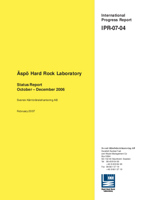 Äspö Hard Rock Laboratory. Status Report October - December 2006