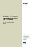 Geophysical borehole logging in borehole KLX21B. Oskarshamn site investigation