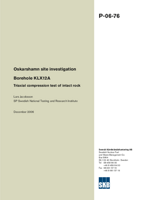 Borehole KLX12A. Triaxial compression test of intact rock. Oskarshamn site investigation