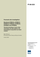 Borehole KFM01A, KFM01C, KFM01D, KFM04A, KFM05A, KFM06A and KFM09A. Thermal properties of rocks using calorimeter and TPS method, and mineralogical composition by modal analysis. Forsmark site investigation. Updated 2024-09