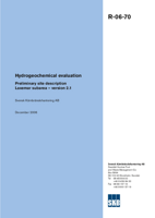 Hydrogeochemical evaluation. Preliminary site description Laxemar subarea - version 2.1