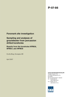 Sampling and analyses of groundwater from percussion drilled boreholes. Results from the boreholes HFM36, HFM37 and HFM38. Forsmark site investigation