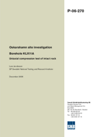 Borehole KLX11A. Uniaxial compression test of intact rock. Oskarshamn site investigation