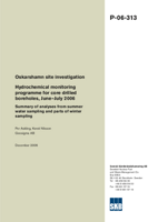 Hydrochemical monitoring programme for core drilled boreholes, June-July 2006. Summary of analyses from summer water sampling and parts of winter sampling. Oskarshamn site investigation