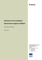 Hydrochemical logging in KSH03A. Oskarshamn site investigation