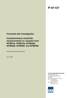 Complementary resistivity measurements on samples from KFM01A, KFM02A, KFM06A, KFM08A, KFM08C and KFM09A. Forsmark site investigation