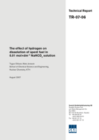 The effect of hydrogen on dissolution of spent fuel in 0.01 molxdm-3 NaHCO3 solution