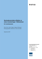 Socioekonomiska effekter av stora investeringar i Östhammar. En framtidsstudie