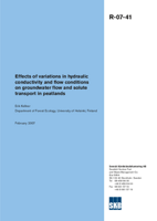 Effects of variations in hydraulic conductivity and flow conditions on groundwater flow and solute transport in peatlands