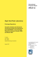 Äspö Hard Rock Laboratory. Prototype Repository. Acoustic emission and ultrasonic monitoring results from deposition hole DA3545G01 in the Prototype Repository between October 2006 and March 2007