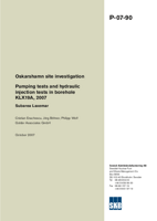 Pumping tests and hydraulic injection tests in borehole KLX19A, 2007 Subarea Laxemar. Oskarshamn site investigation