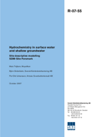 Hydrochemistry in surface water and shallow groundwater. Site descriptive modelling SDM-Site Forsmark