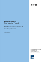 Borehole project - Final report of Phase 3