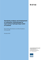 Sensitivity analysis and development of calibration methodology for near-surface hydrogeology model of Laxemar