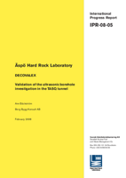 Äspö Hard Rock Laboratory. DECOVALEX. Validation of the ultrasonic borehole investigation in the TASQ tunnel