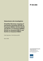 Simplified Boremap mapping of percussion boreholes HLX38 on lineament NS059, HLX39, HLX40 and HLX41 on lineament EW900, HLX42 on lineament NE107 and HLX43on lineament NS001. Oskarshamn site investigation