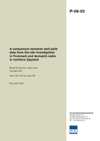 A comparison between well yield data from the site investigation in Forsmark and domestic wells in northern Uppland