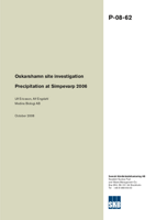 Precipitation at Simpevarp 2006. Oskarshamn site investigation