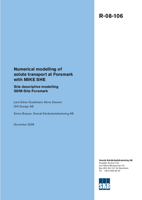 Numerical modelling of solute transport at Forsmark with MIKE SHE. Site descriptive modelling SDM-Site Forsmark