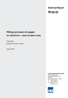 Pitting corrosion of copper. An equilibrium - mass transport study