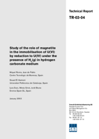 Study of the role of magnetite in the immobilisation of U(VI) by reduction to U(IV) under the presence of H2(g) in hydrogen carbonate medium