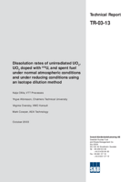 Dissolution rates of unirradiated UO2, UO2 doped with 233U, and spent fuel under normal atmospheric conditions and under reducing conditions using an isotope dilution method