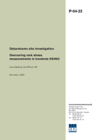 Overcoring rock stress measurements in borehole KSH02. Oskarshamn site investigation