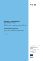 Transport properties site descriptive model. Guidelines for evaluation and modelling