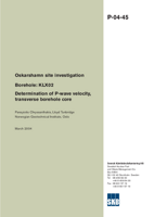 Borehole: KLX02 Determination of P-wave velocity, transverse borehole core. Oskarshamn site investigation