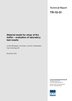 Material model for shear of the buffer - evaluation of laboratory test results