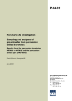 Sampling and analyses of groundwater from percussion drilled boreholes. Results from the percussion boreholes HFM09 to HFM19 and the percussion drilled part of KFM06A. Forsmark site investigation