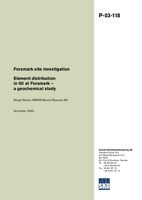 Forsmark site investigation. Element distribution in till at Forsmark - a geochemical study