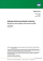 Hydrogeochemical groundwater monitoring. Results from water sampling in the Forsmark area 2021